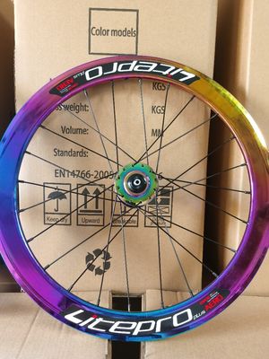 道路自転車 20 インチ アルミ合金ホイールセット 8/9/10/11 スピード 4 双壁レヤリング 虹色